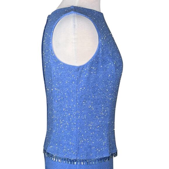 Scott McClintock Women’s Periwinkle Blue Gown with Sparkles & Beading Size 12 - Picture 6 of 15